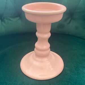 Pink ceramic candlestick holder vintage